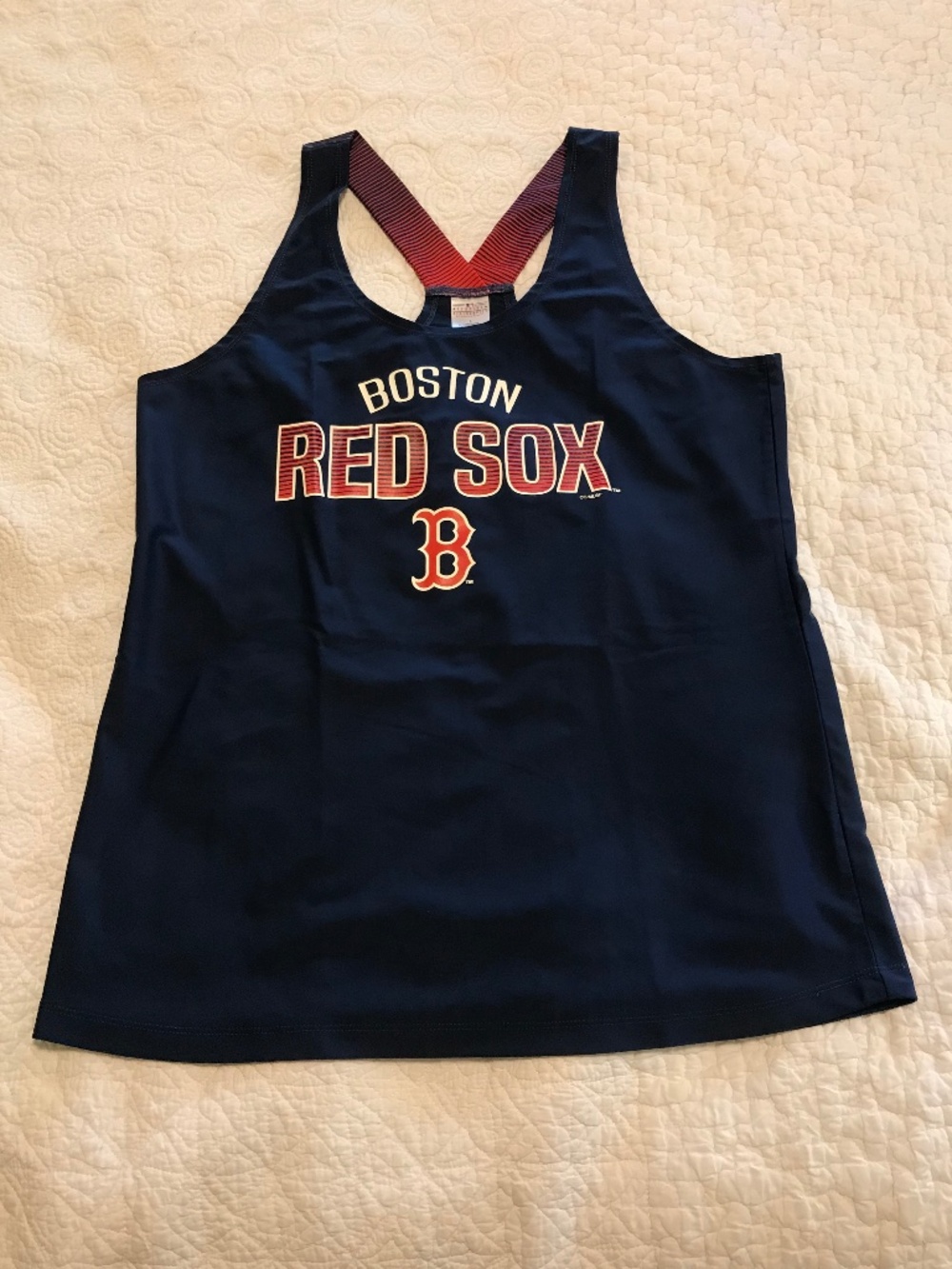 Boston Red Sox™️ official baseball merchandise blue racerback tank top (L)